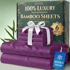Bamboo Sheets King Size 6 Piece Purple Cooling Ultra Soft Decolure Viscose Deep New. Price: $124.99.