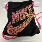 Nike Bag Pink/orange/black Zipper Pocket Drawstrings Athletic Sports Pre-owned. Price: $11.25.