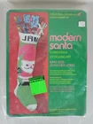 Nip Vintage Columbia Minerva Modern Santa Knit Christmas Stocking Kit 20" New. Price: $43.22.