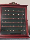 Cherry Mahogany Golf Ball Display Case Wood Cabinet Wall Mount Holds 63 L45. Price: $220.00.
