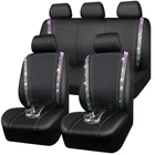 Car Pass Bling Diamond Seat Covers Full Set, Rhinestone Waterproof Faux Leat. Price: $89.75.