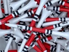 New 1/4" Truestrike Usa Red Black White Striped 3.25 Premium Golf Tees. Price: $36.95.