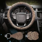 4 Pieces Leopard Cheetah Print Steering Wheel Cover Set With Car Cup Holder & Qu New. Price: $18.36.