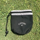 Callaway Golf Valuables Cinch Pouch. For Tees Balls Money Accessories Black Gray Used. Price: $8.50.