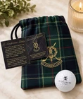 Andrews Links Golf Bag Pouch Green Plaid Tartan Fleece Drawstring One Size New. Price: $40.00.