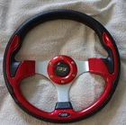 10L0L Golf Cart Steering Wheel Red Aluminum Plastic Rubber.new.. Price: $45.00.