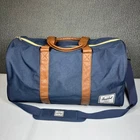 Herschel Supply Co Novel Duffle Bag Navy Blue Tan Weekend Travel Gym Pre-owned. Price: $15.96.