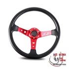 Universal Car Racing Steering Wheel Aluminum Spoke 13.8 Vinyl Leather Red New. Price: $44.52.