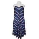 Vintage 1970S Silk Sun Dress Chevron Stripe Charlotte Ford Spaghetti Strap Pre-owned. Price: $70.00.