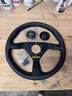Momo Steering Wheel Mod 78 Black Leather 320MM Like New Condition Used. Price: $150.00.