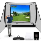 Golf Simulator Cage 10X8FT Practice Hitting Net With Triple-layer Hd S... New. Price: $437.41.