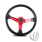 Universal Car Racing Steering Wheel Aluminum Spoke 13.8 Vinyl Leather Red New. Price: $45.37.