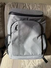Seehonor Gray Insulated Cooler Backpack Polyester Zipper Front Pocket Mesh Sides Open. Price: $25.00.