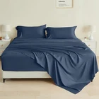 Gokotta King Size Bed 4 Pc Set, Super Soft Bamboo Sheets, Navy Blue. New. Price: $72.99.