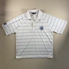 Pga Tour Mens Large Golf Polo Shirt White Blue Striped Club Ryder Cup Pre-owned. Price: $18.00.