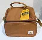 Carhartt 12 Can Two Compartment Insulated Brown Lunch Cooler Bag - New. Price: $39.94.