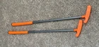 Set Of 2 Vintage 1987 Nerf Indoor Golf Toy Game Clubs Orange & Silver Used. Price: $22.50.