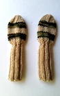2 Tan, Camo Stripes/iron/putter 8"/WEDGES Hand Knit Golf Club Headcovers New. Price: $30.00.