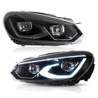 Pair Full Led Headlights For Vw Golf MK6 Tdi Gtd 2010-2014 W/start-up Animation New. Price: $349.99.