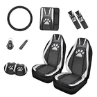 Howilath Print Car Covers/steering Wheel Cover/seatbelt Sliver Dog Paw New. Price: $87.27.