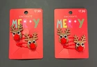 2 Pack Enchante Merry Christmas Reindeer Snap Clips 4CT Total New. Price: $14.68.