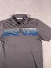 Travis Mathew Polo Shirt Small Large Gray Blue Stripe Golf Performance Stretch Pre-owned. Price: $19.85.