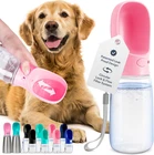 Leak-proof Portable Dog Water Bottle For Travel 19 Oz, With Pink Bowl Food New. Price: $40.26.
