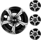 Golf Cart Wheel Covers For Ezgo, Club Car, Yamaha - 8" Black/silver Set Of 4 New. Price: $80.99.