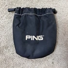 Ping Golf Valuables Bag Pouch Black Drawstring Fur Lined White Used. Price: $39.95.