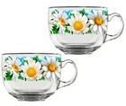 Daisy 2-PC Jumbo Glass Set Coffee Teacup Durable Top Quality 15 Oz New. Price: $28.95.