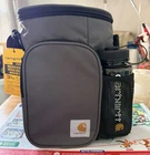Carhartt Insulated 10 Can Vertical Cooler With Water Bottle Zip Pocket Gray New. Price: $50.00.