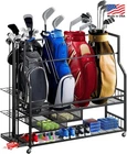 Dwvo Golf Organizer Black Metal Garage Storage Rack Holds 4 Bags New. Price: $190.99.