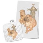 Shar Pei Kitchen Dish Towel And Pot Holder Gift Set New. Price: $24.95.