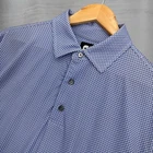 Footjoy Golf Polo Blue Geometric Diamond Print Stretch Performance Large Pre-owned. Price: $22.50.
