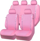 Car Pass Bling Diamond Seat Covers Full Set, Pink Leather New. Price: $74.99.