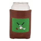 Needlepoint And Full Grain Leather Can Coolers (golf) New. Price: $56.19.