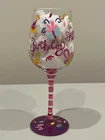 New Top Shelf Sip Hooray! Happy Birthday Stem Wine Glass Hand Painted 15 Oz.. Price: $12.99.