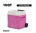 Igloo 16 Qt Laguna Hard Side Ice Chest Cooler With Wheels, Pink New. Price: $26.15.