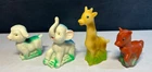 4 Vintage 1960 Taiwan Rubber Squeeky Child Animal Toys Used. Price: $18.99.
