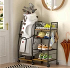 Golf Bag Storage Rack With Wheels, Organizer For Garage/home, Black New. Price: $52.98.