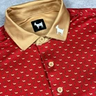 Goated Usa Performance Polo Mens Red Gold Lightning Bolt EXOD20:3 Shirt Pre-owned. Price: $38.99.