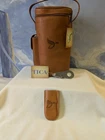 Tica Honey Leather With Duck Embossed Double Wine Travel Golf Bottle Bag New. Price: $54.00.