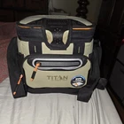 Moss Green Titan Deep Freeze Zipperless Cooler: 9 Can Insulated Travel Companion New. Price: $35.00.