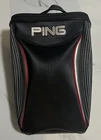 Rare Ping Golf Shoe Bag. Black, Red, Silver Embroidered Logo 14X10X7 Used. Price: $127.99.