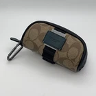 Coach Golf Kit Balls Tees Divot Tool Zip Close Pouch Khaki/gunmetal/forest New. Price: $74.95.