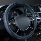 Car Pass Colour Piping Leather Universal Steering Wheel Cover, Black And Blue New. Price: $25.60.