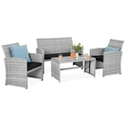 Best Choice Products 4-PIECE Wicker Conversation Set Seats Glass Table Top New. Price: $189.99.